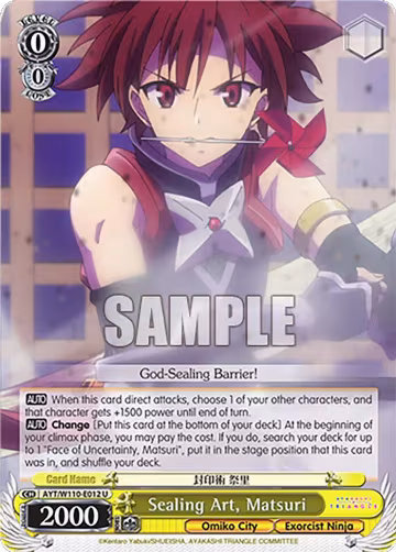 Sealing Art, Matsuri (AYT/W110-E012 U), Ayakashi Triangle — Weiß Schwarz card price