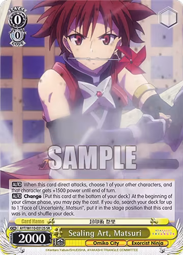 Sealing Art, Matsuri (SR) (AYT/W110-E012S SR), Ayakashi Triangle — Weiß Schwarz card price