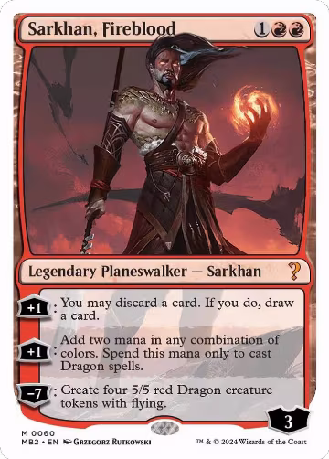 Sarkhan, Fireblood (White Border) (60), Mystery Booster 2 — Magic card price