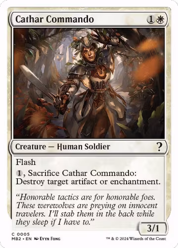 Cathar Commando (White Border) (5), Mystery Booster 2 — Magic card price