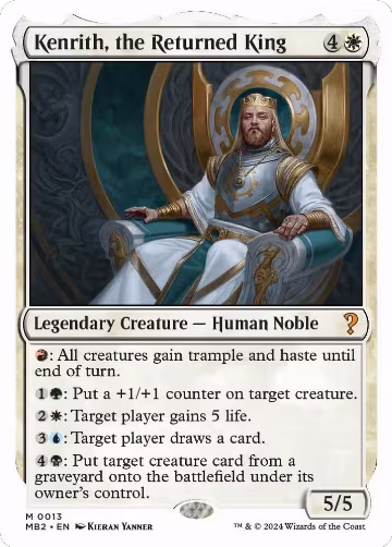 Kenrith, the Returned King (White Border) (13), Mystery Booster 2 — Magic card price