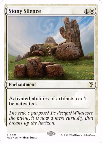 Stony Silence (White Border) (21), Mystery Booster 2 — Magic card price