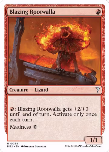 Blazing Rootwalla (White Border) (54), Mystery Booster 2 — Magic card price