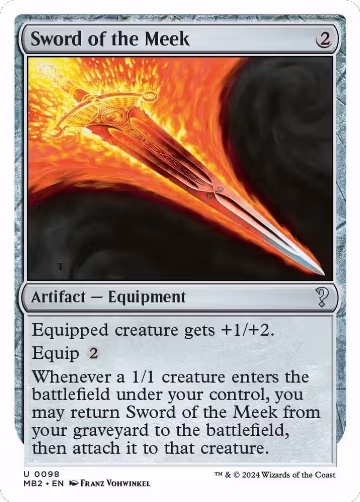 Sword of the Meek (White Border) (98), Mystery Booster 2 — Magic card price