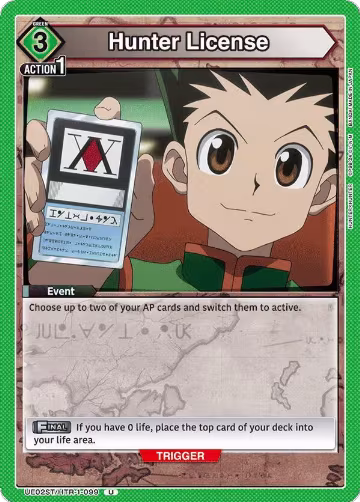 Hunter License (UE02ST/HTR-1-099), HUNTER X HUNTER Starter Deck — Union Arena card price