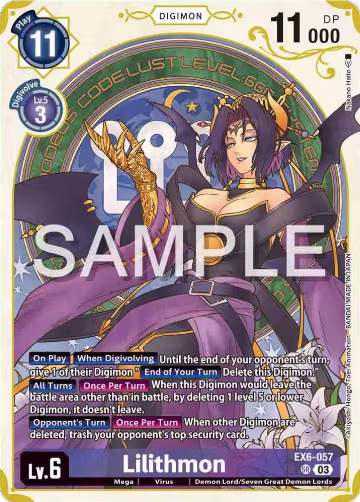 Lilithmon (Premium Heroines Set) (EX6-057 SR), Infernal Ascension — Digimon card price
