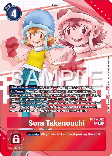 Sora Takenouchi (Premium Heroines Set) (BT15-082 R), Exceed Apocalypse — Digimon card price