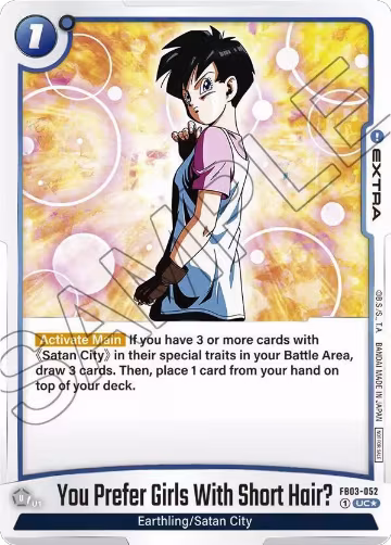 You Prefer Girls With Short Hair? (Tournament Pack 03) (FB03-052), Tournament and Championship Promos — DB Fusion card price