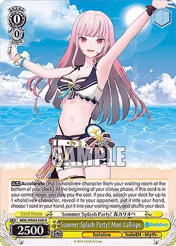 Summer Splash Party! Mori Calliope (HOL/WE44-E04 N), hololive production Summer Collection Premium Booster — Weiß Schwarz card price
