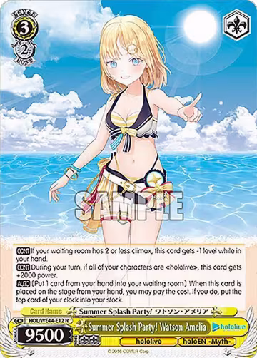 Summer Splash Party! Watson Amelia (HOL/WE44-E12 N), hololive production Summer Collection Premium Booster — Weiß Schwarz card price