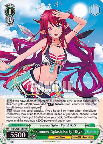 Summer Splash Party! IRyS (HOL/WE44-E22 N), hololive production Summer Collection Premium Booster — Weiß Schwarz card price