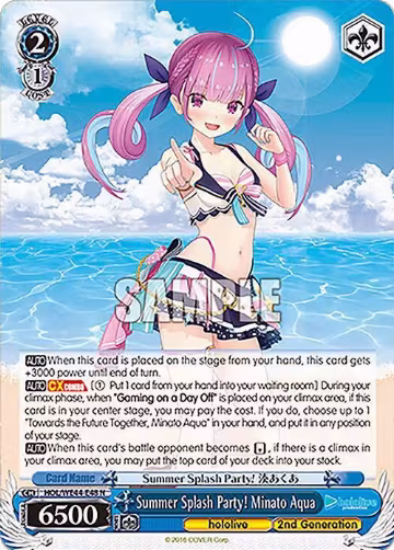 Summer Splash Party! Minato Aqua (HOL/WE44-E48 N), hololive production Summer Collection Premium Booster — Weiß Schwarz card price