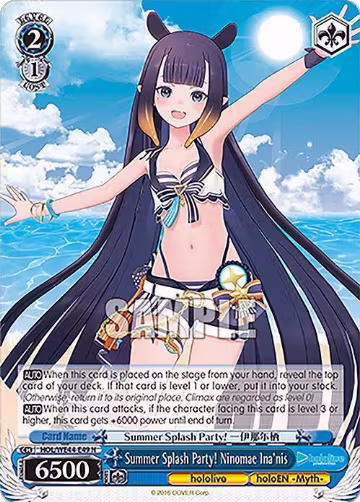 Summer Splash Party! Ninomae Ina'nis (HOL/WE44-E49 N), hololive production Summer Collection Premium Booster — Weiß Schwarz card price