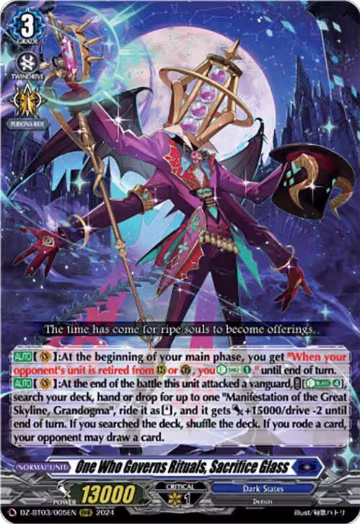 One Who Governs Rituals, Sacrifice Glass (DZ-BT03/005EN), DZ-BT03: Dimensional Transcendence — Vanguard card price