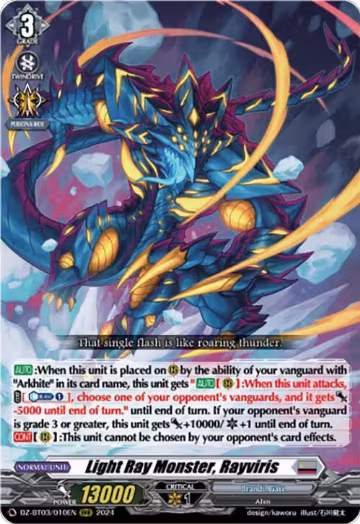 Light Ray Monster, Rayviris (DZ-BT03/010EN), DZ-BT03: Dimensional Transcendence — Vanguard card price
