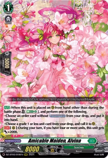 Amicable Maiden, Alvina (DZ-BT03/018EN), DZ-BT03: Dimensional Transcendence — Vanguard card price