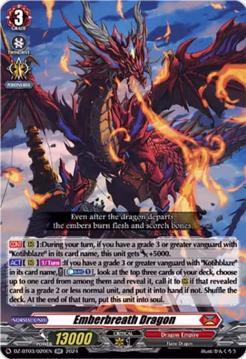 Emberbreath Dragon (DZ-BT03/020EN), DZ-BT03: Dimensional Transcendence — Vanguard card price