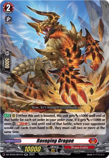 Ravaging Dragon (DZ-BT03/021EN), DZ-BT03: Dimensional Transcendence — Vanguard card price