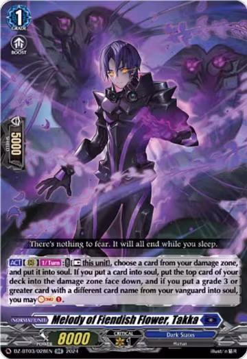 Melody of Fiendish Flower, Takka (DZ-BT03/028EN), DZ-BT03: Dimensional Transcendence — Vanguard card price