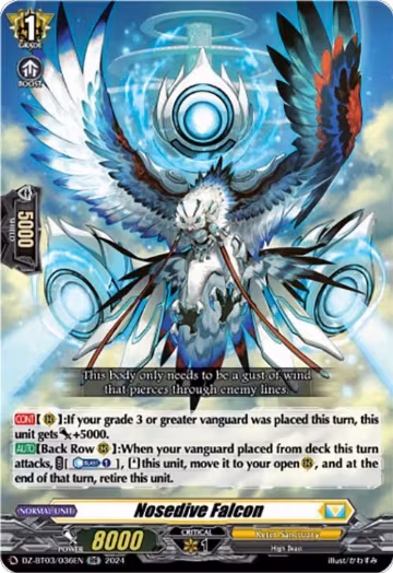 Nosedive Falcon (DZ-BT03/036EN), DZ-BT03: Dimensional Transcendence — Vanguard card price