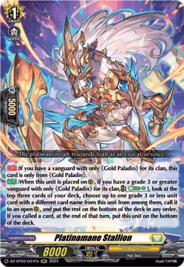 Platinamane Stallion (DZ-BT03/037EN), DZ-BT03: Dimensional Transcendence — Vanguard card price