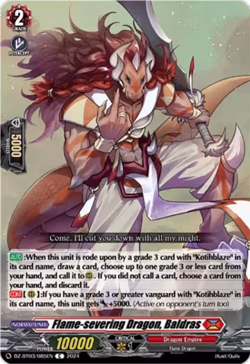 Flame-severing Dragon, Baldras (DZ-BT03/085EN), DZ-BT03: Dimensional Transcendence — Vanguard card price