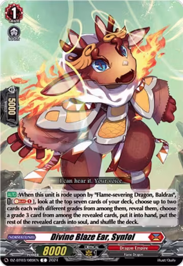 Divine Blaze Ear, Synfol (DZ-BT03/089EN), DZ-BT03: Dimensional Transcendence — Vanguard card price