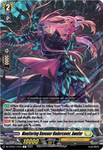 Monitoring Ravener Undercover, Awnfar (DZ-BT03/112EN), DZ-BT03: Dimensional Transcendence — Vanguard card price