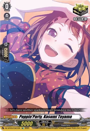 Poppin'Party, Kasumi Toyama (EX) (DZ-BT03/EX01EN), DZ-BT03: Dimensional Transcendence — Vanguard card price