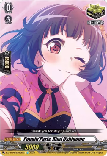 Poppin'Party, Rimi Ushigome (EX) (DZ-BT03/EX03EN), DZ-BT03: Dimensional Transcendence — Vanguard card price
