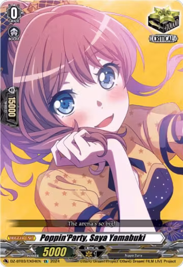 Poppin'Party, Saya Yamabuki (EX) (DZ-BT03/EX04EN), DZ-BT03: Dimensional Transcendence — Vanguard card price