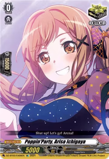 Poppin'Party, Arisa Ichigaya (EX) (DZ-BT03/EX05EN), DZ-BT03: Dimensional Transcendence — Vanguard card price