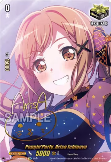 Poppin'Party, Arisa Ichigaya (EX) (Foil) (DZ-BT03/EX05EN-S), DZ-BT03: Dimensional Transcendence — Vanguard card price