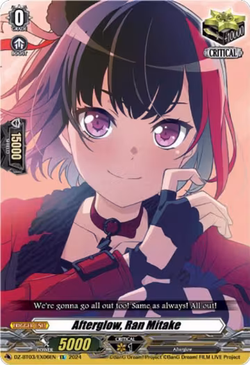 Afterglow, Ran Mitake (EX) (DZ-BT03/EX06EN), DZ-BT03: Dimensional Transcendence — Vanguard card price