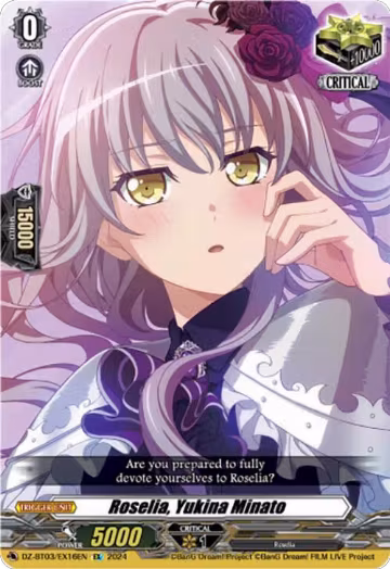 Roselia, Yukina Minato (EX) (DZ-BT03/EX16EN), DZ-BT03: Dimensional Transcendence — Vanguard card price