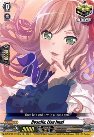 Roselia, Lisa Imai (EX) (DZ-BT03/EX18EN), DZ-BT03: Dimensional Transcendence — Vanguard card price