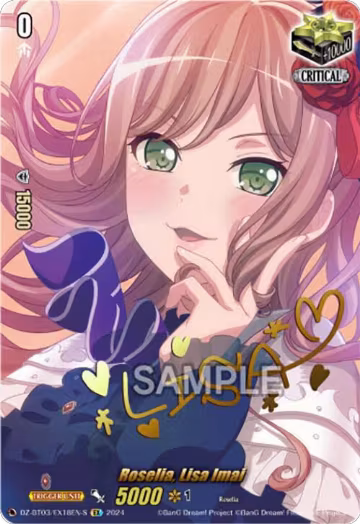 Roselia, Lisa Imai (EX) (Foil) (DZ-BT03/EX18EN-S), DZ-BT03: Dimensional Transcendence — Vanguard card price