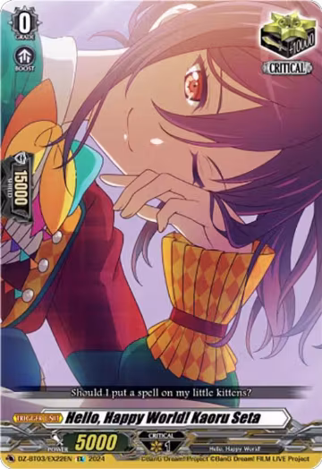 Hello, Happy World! Kaoru Seta (EX) (DZ-BT03/EX22EN), DZ-BT03: Dimensional Transcendence — Vanguard card price