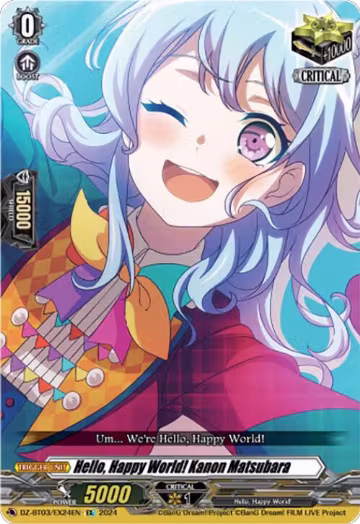 Hello, Happy World! Kanon Matsubara (EX) (DZ-BT03/EX24EN), DZ-BT03: Dimensional Transcendence — Vanguard card price