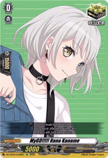 MyGO!!!!! Rana Kaname (EX) (DZ-BT03/EX38EN), DZ-BT03: Dimensional Transcendence — Vanguard card price