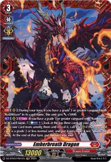Emberbreath Dragon (FR) (DZ-BT03/FR01EN), DZ-BT03: Dimensional Transcendence — Vanguard card price