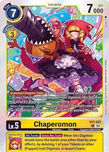 Chaperomon (EX7-027 R), Digimon LIBERATOR — Digimon card price