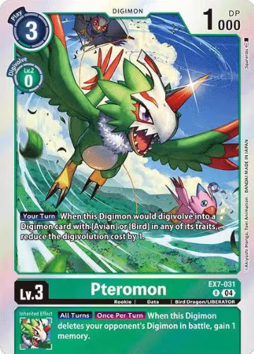 Pteromon (EX7-031 R), Digimon LIBERATOR — Digimon card price