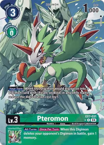 Pteromon (Alternate Art) (EX7-031 R), Digimon LIBERATOR — Digimon card price