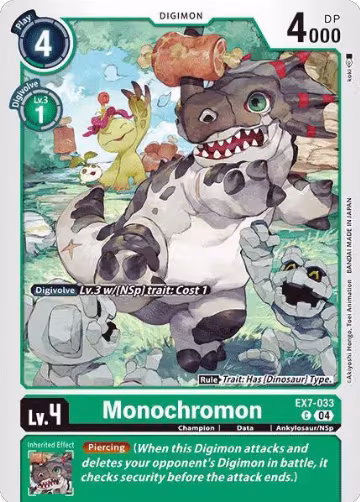 Monochromon (EX7-033 C), Digimon LIBERATOR — Digimon card price