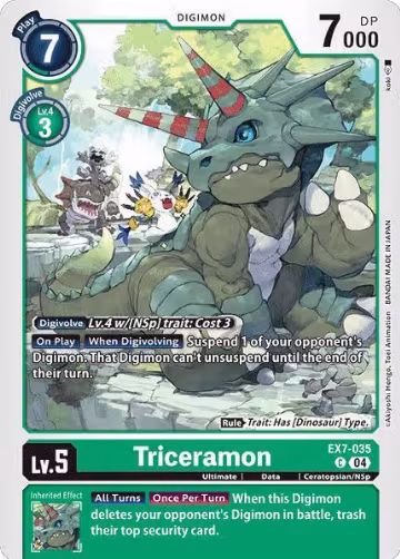 Triceramon (EX7-035 C), Digimon LIBERATOR — Digimon card price