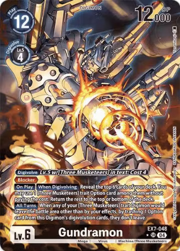 Gundramon (Alternate Art) (EX7-048 SR), Digimon LIBERATOR — Digimon card price