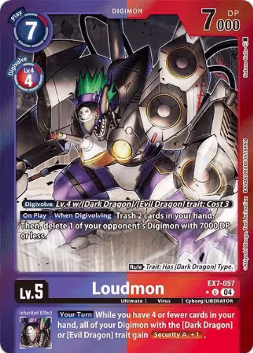 Loudmon (Foil) (EX7-057 UC), Digimon LIBERATOR — Digimon card price