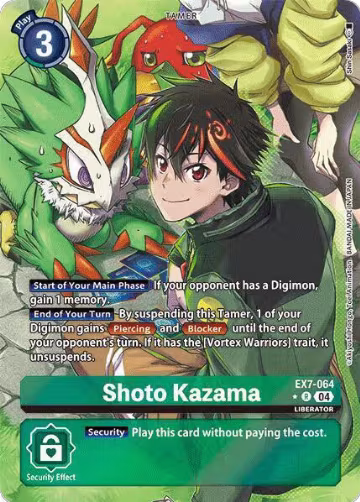 Shoto Kazama (Alternate Art) (EX7-064 R), Digimon LIBERATOR — Digimon card price