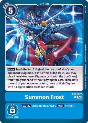 Summon Frost (EX7-067 C), Digimon LIBERATOR — Digimon card price